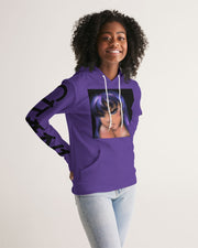 Black on Purple Kawaii Softy Women's Hoodie